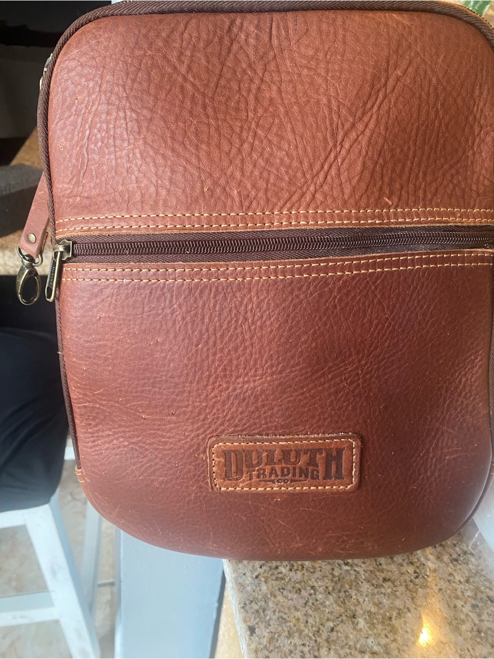 Genuine DULUTH Trading Company leather messenger Lifetime Leather Bag Vintage